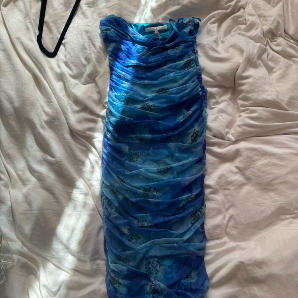 More To Come Blue Floral Midi Dress in XXS New with Tags (Revolve)
